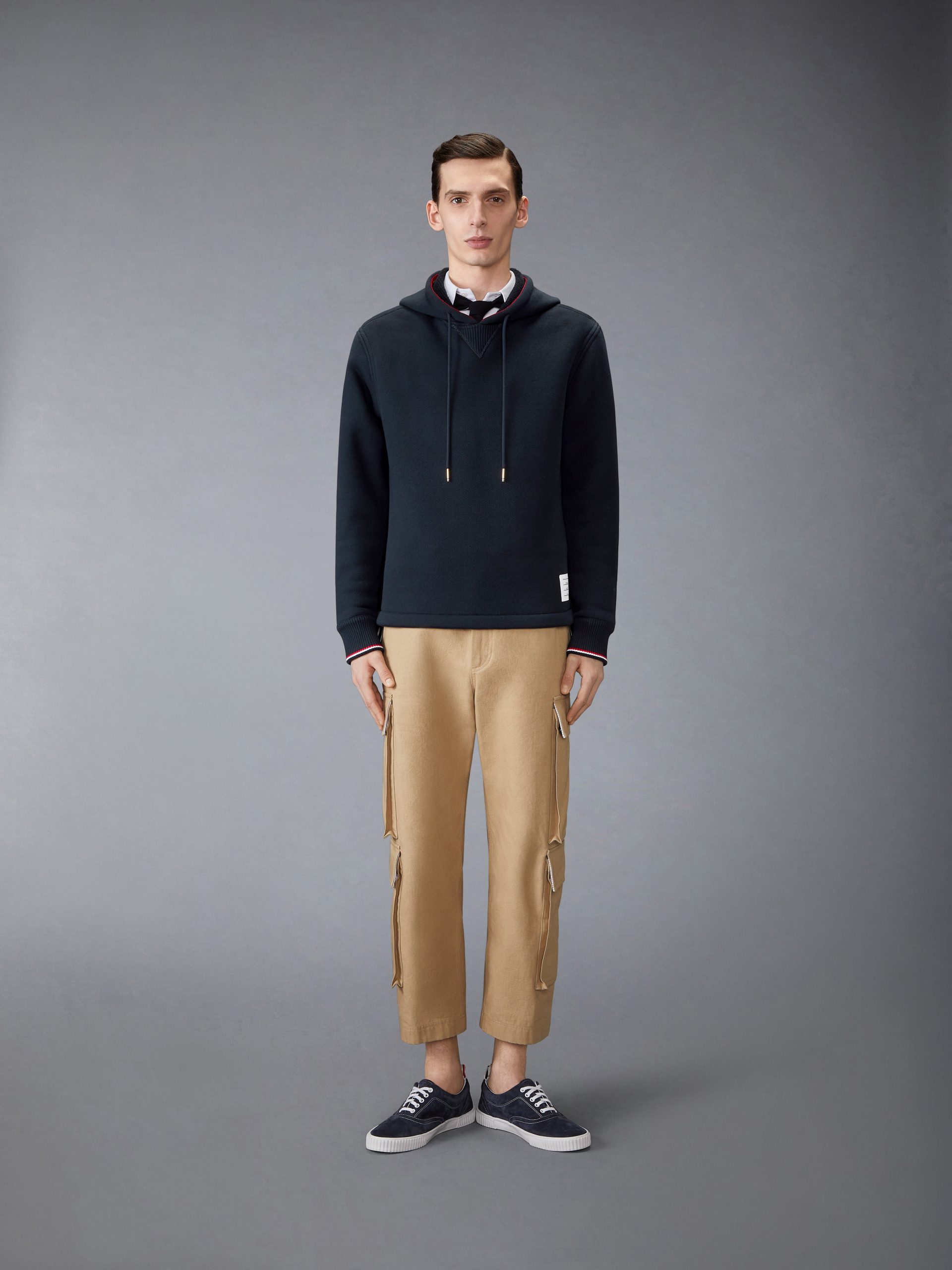 LOOPBACK OVERSIZED RWB STRIPE HOODIE - Image 3