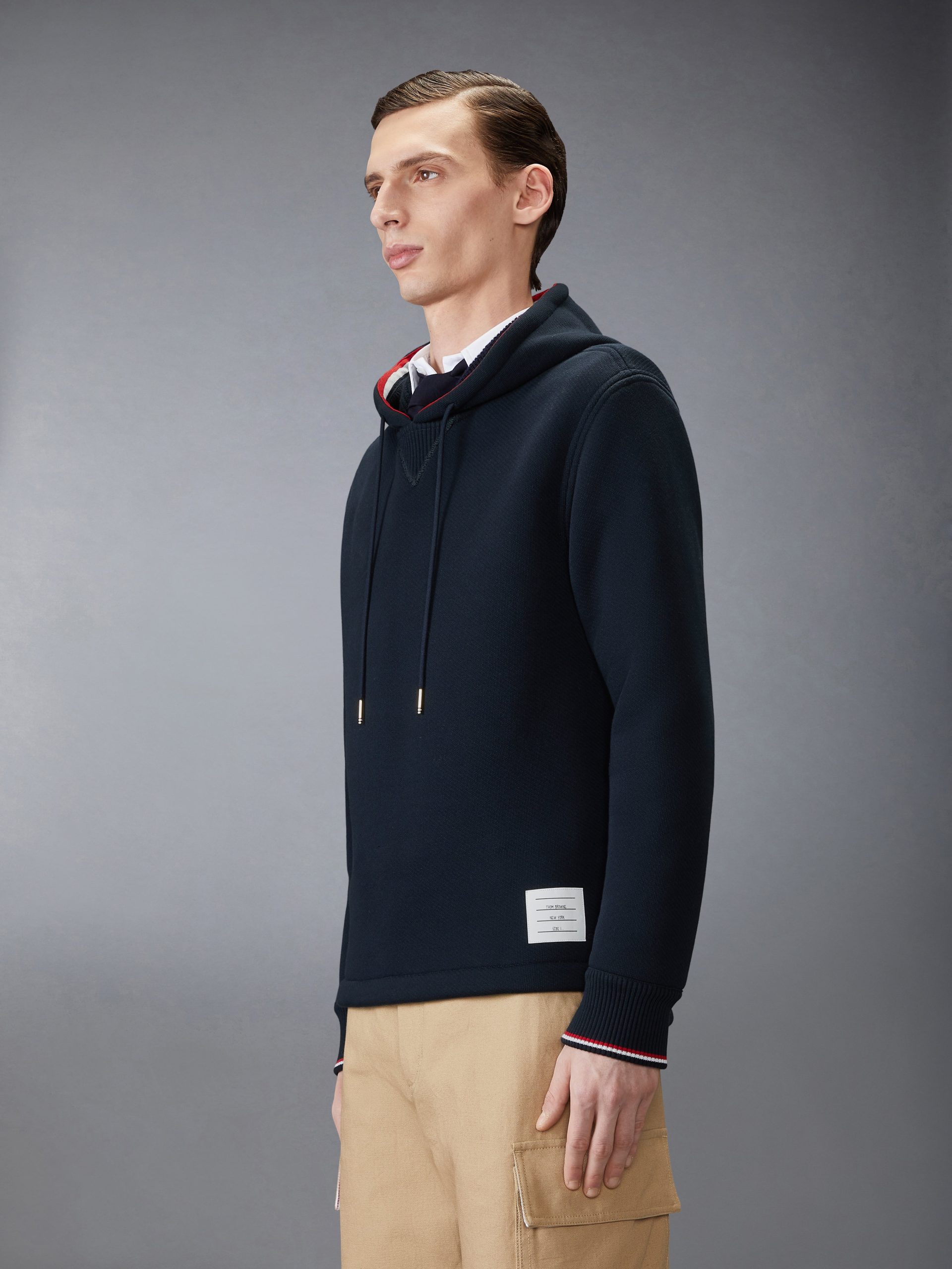 LOOPBACK OVERSIZED RWB STRIPE HOODIE - Image 4