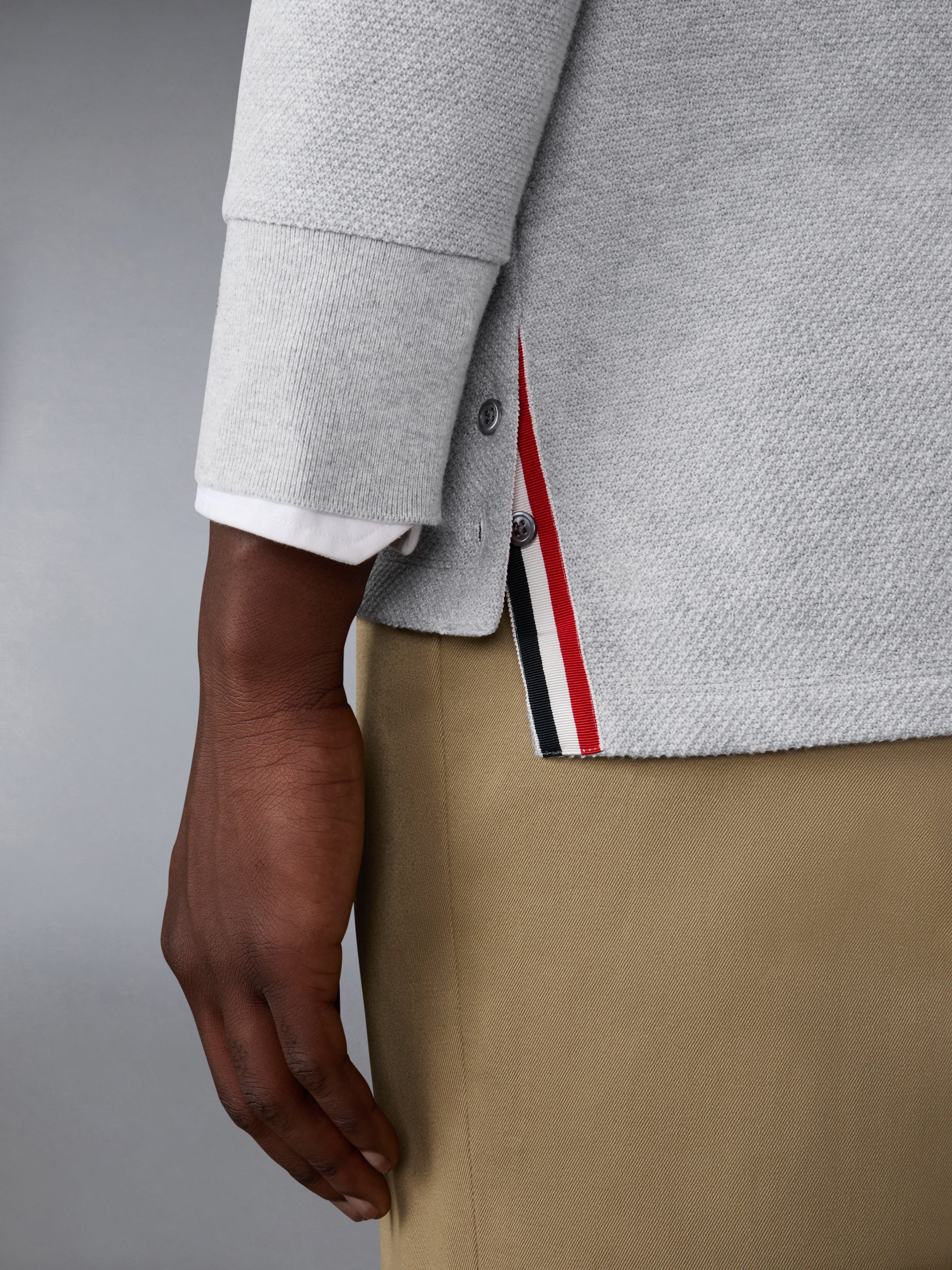 TEXTURED PIQUE 4-BAR CARDIGAN - Image 4