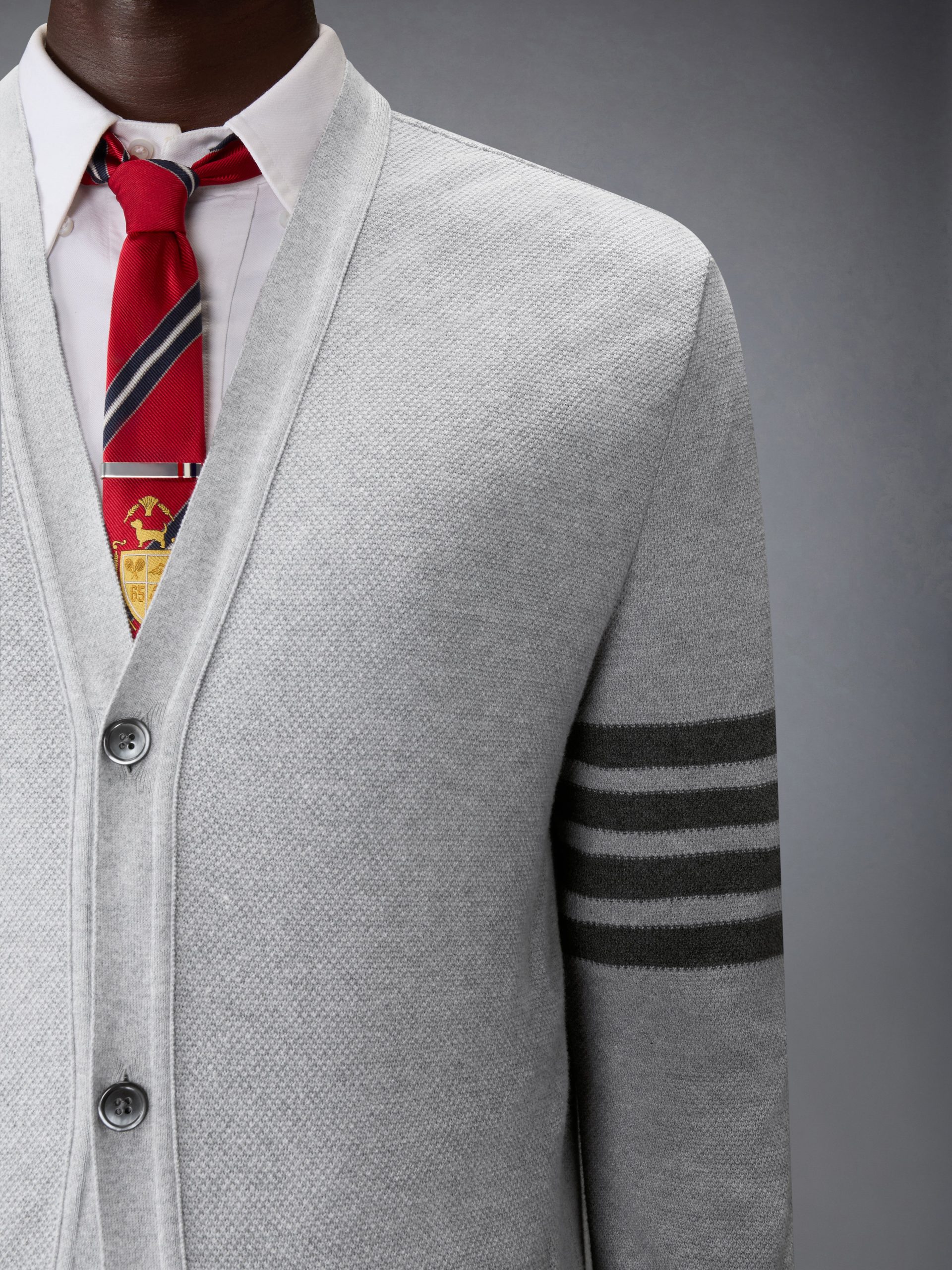 TEXTURED PIQUE 4-BAR CARDIGAN - Image 5