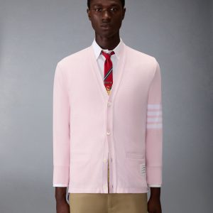 TEXTURED PIQUE 4-BAR CARDIGAN