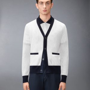 MESH CASHMERE CARDIGAN