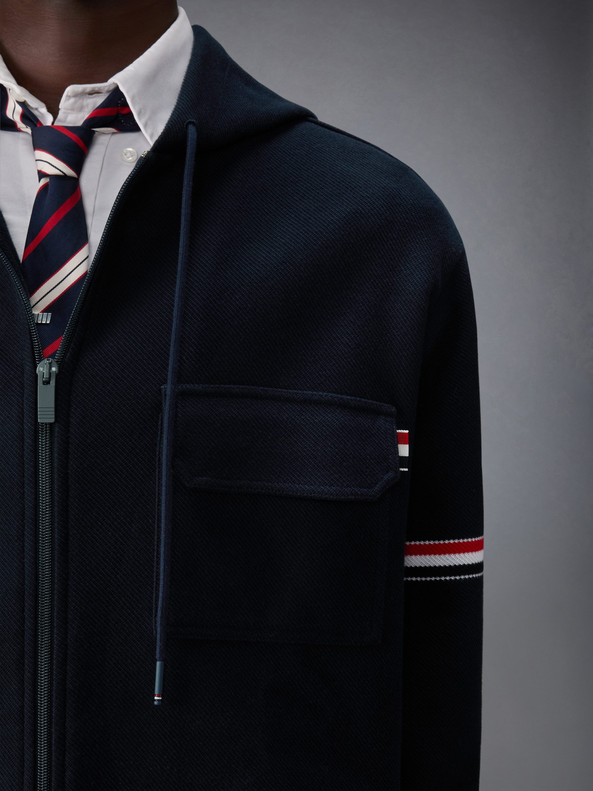 DOUBLE FACE TECH TWILL OVERSIZED ARMBAND PARKA - Image 5