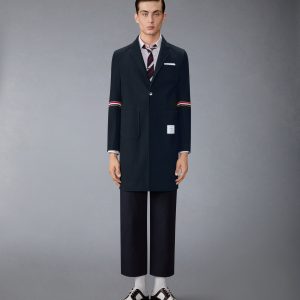 DOUBLE FACE TECH TWILL 4-BAR SACK OVERCOAT