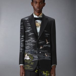 GOOSE SCENIC SATIN STITCH AND EMBROIDERY SPORTCOAT