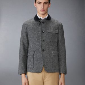 SOLID DONEGAL TWEED FISHERMAN SHAWL SPORTCOAT