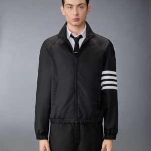 SHINY RIPSTOP RAGLAN 4-BAR TRACK JACKET