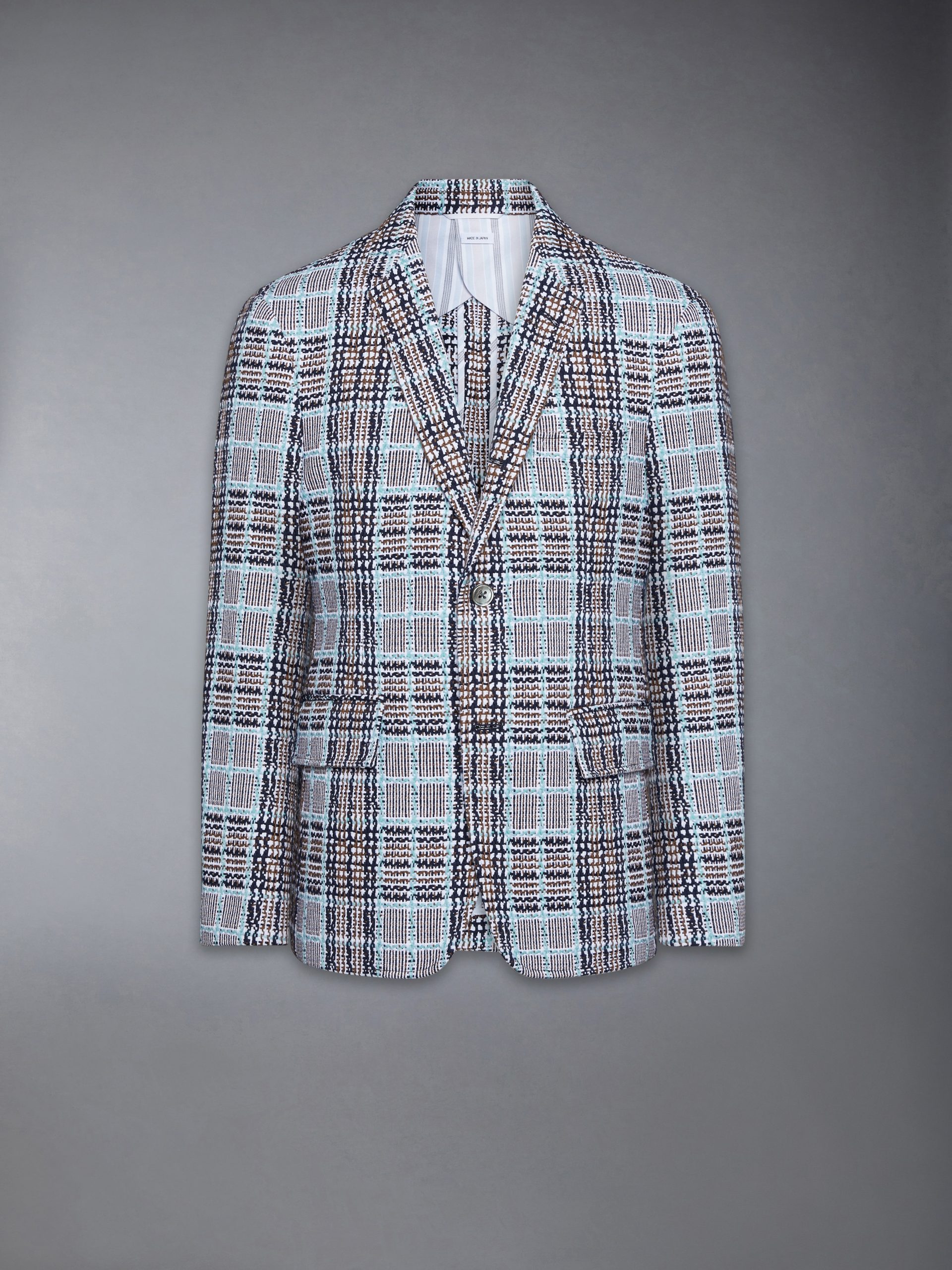 PLAID CHECK SUMMER TWEED WIDE SHOULDER SPORTCOAT - Image 6