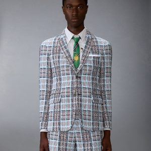 PLAID CHECK SUMMER TWEED WIDE SHOULDER SPORTCOAT