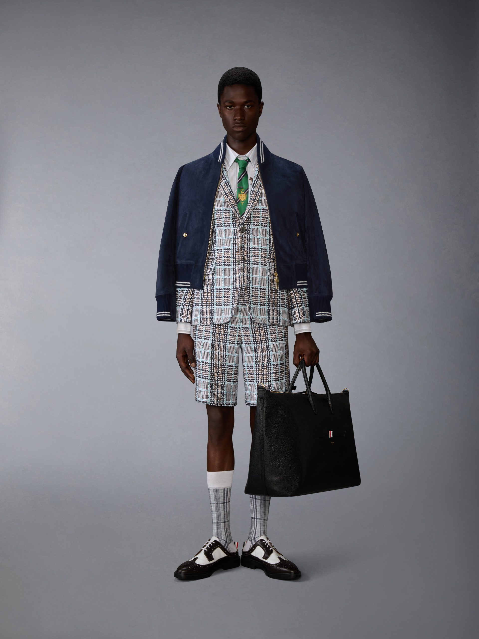 PLAID CHECK SUMMER TWEED WIDE SHOULDER SPORTCOAT - Image 3