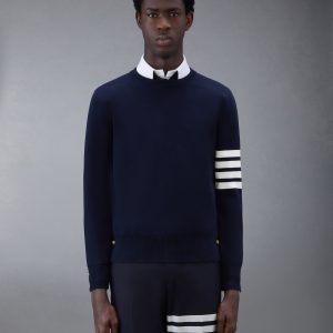 COTTON CREPE 4-BAR MILANO STITCH PULLOVER