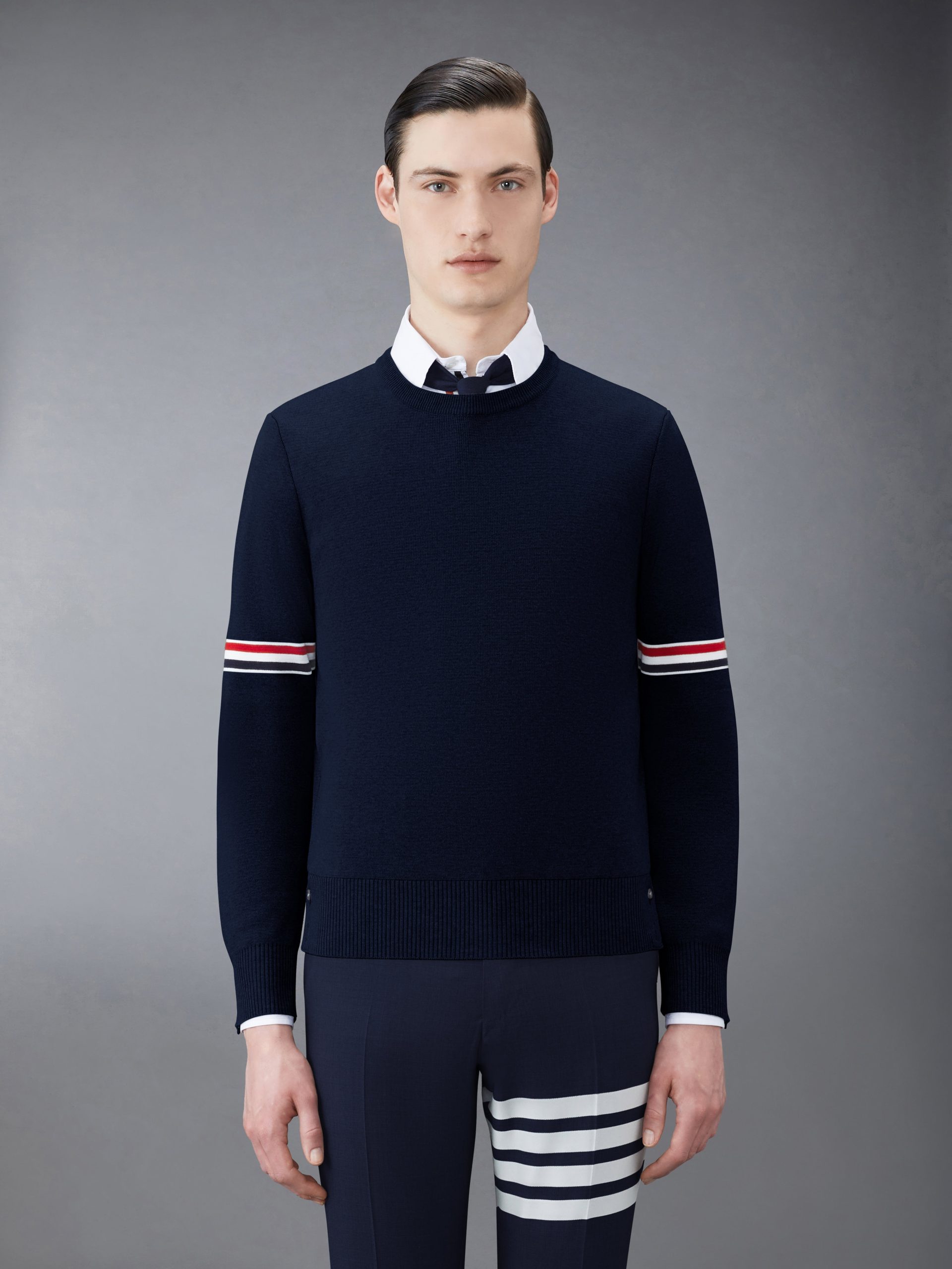 COTTON MILANO STITCH STRIPE PULLOVER