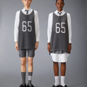 INTARSIA CASHMERE MESH BASKETBALL JERSEY