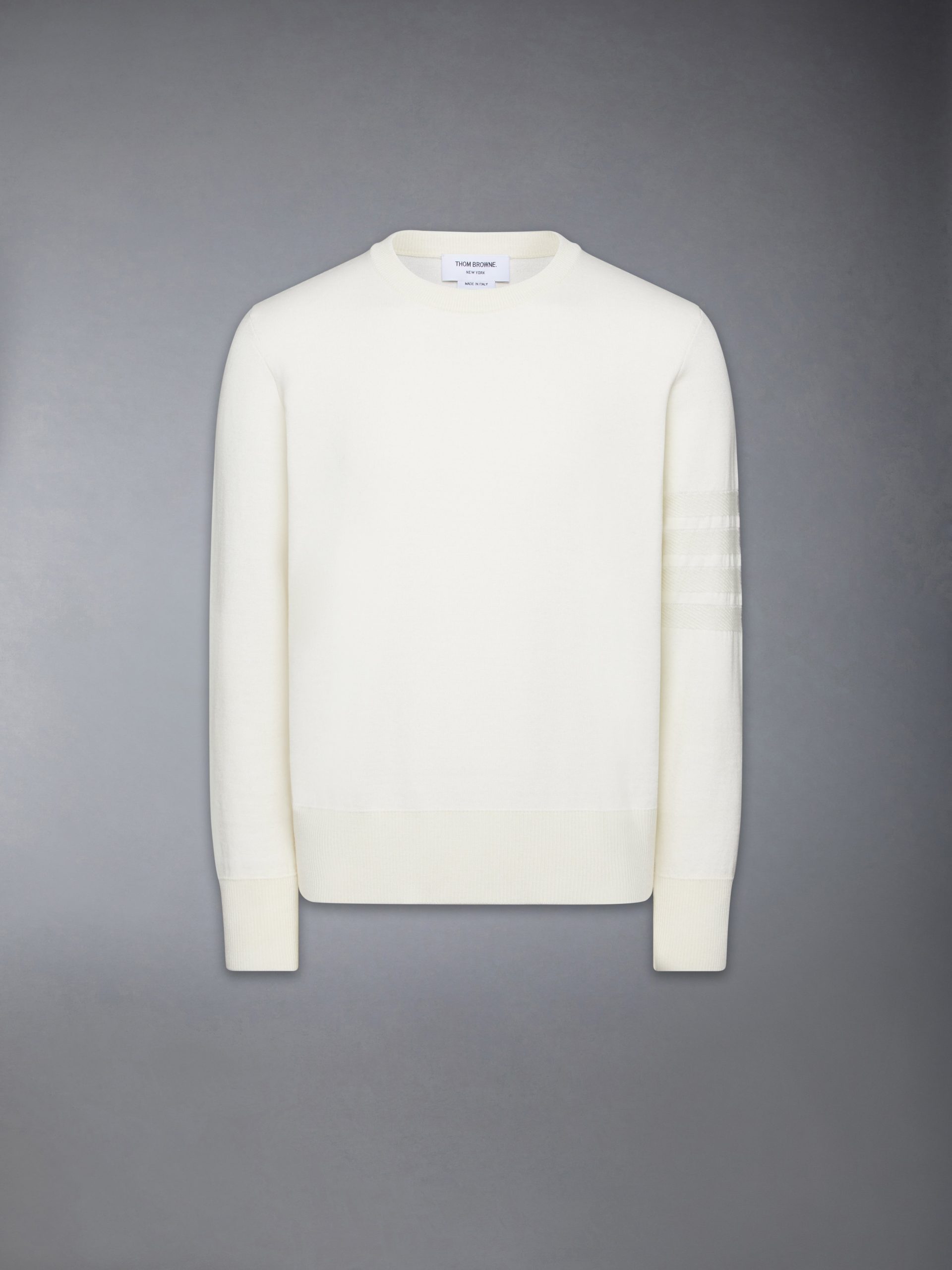 MERINO WOOL DOUBLE FACE 4-BAR CREW NECK PULLOVER - Image 6