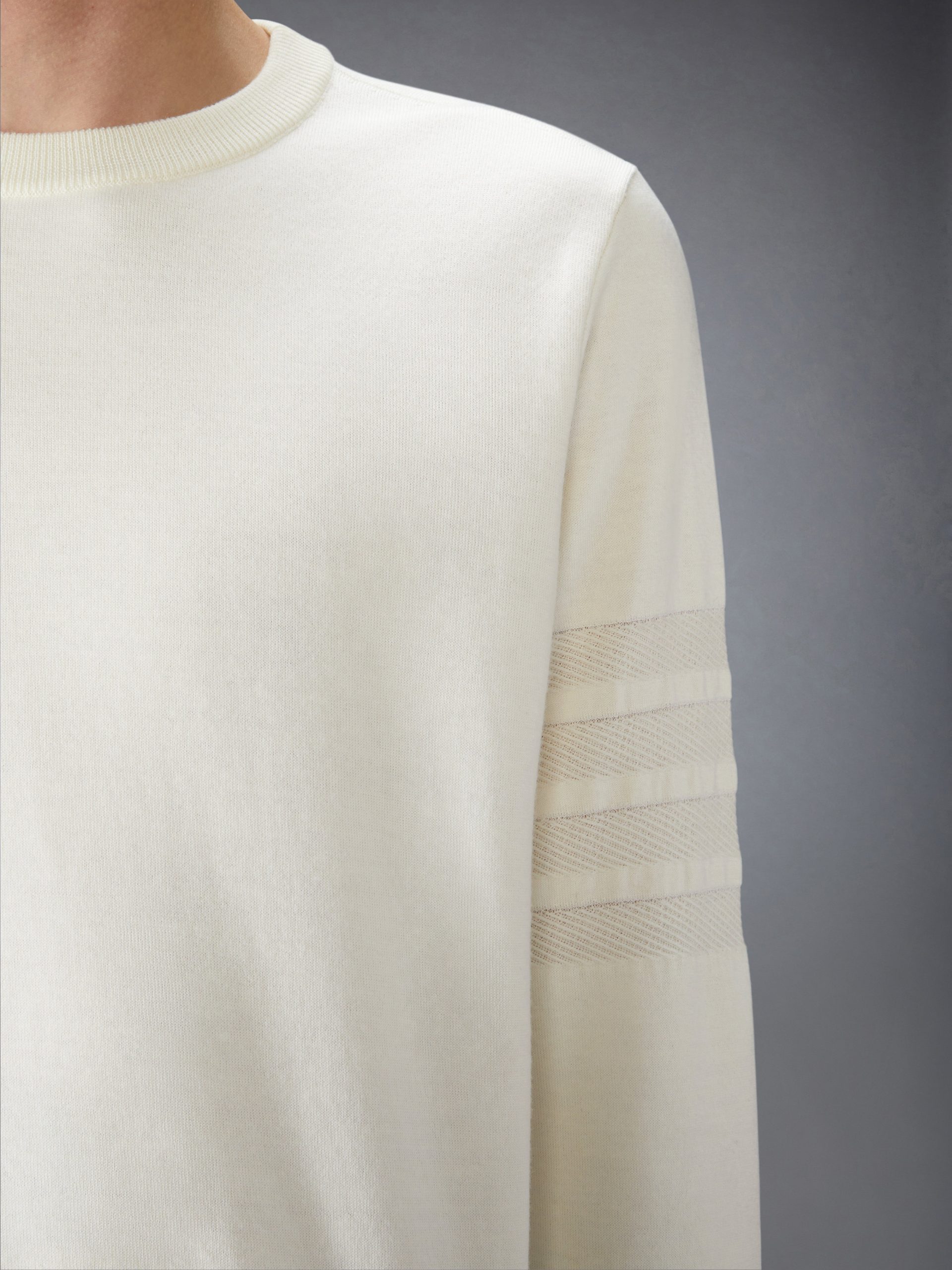 MERINO WOOL DOUBLE FACE 4-BAR CREW NECK PULLOVER - Image 5