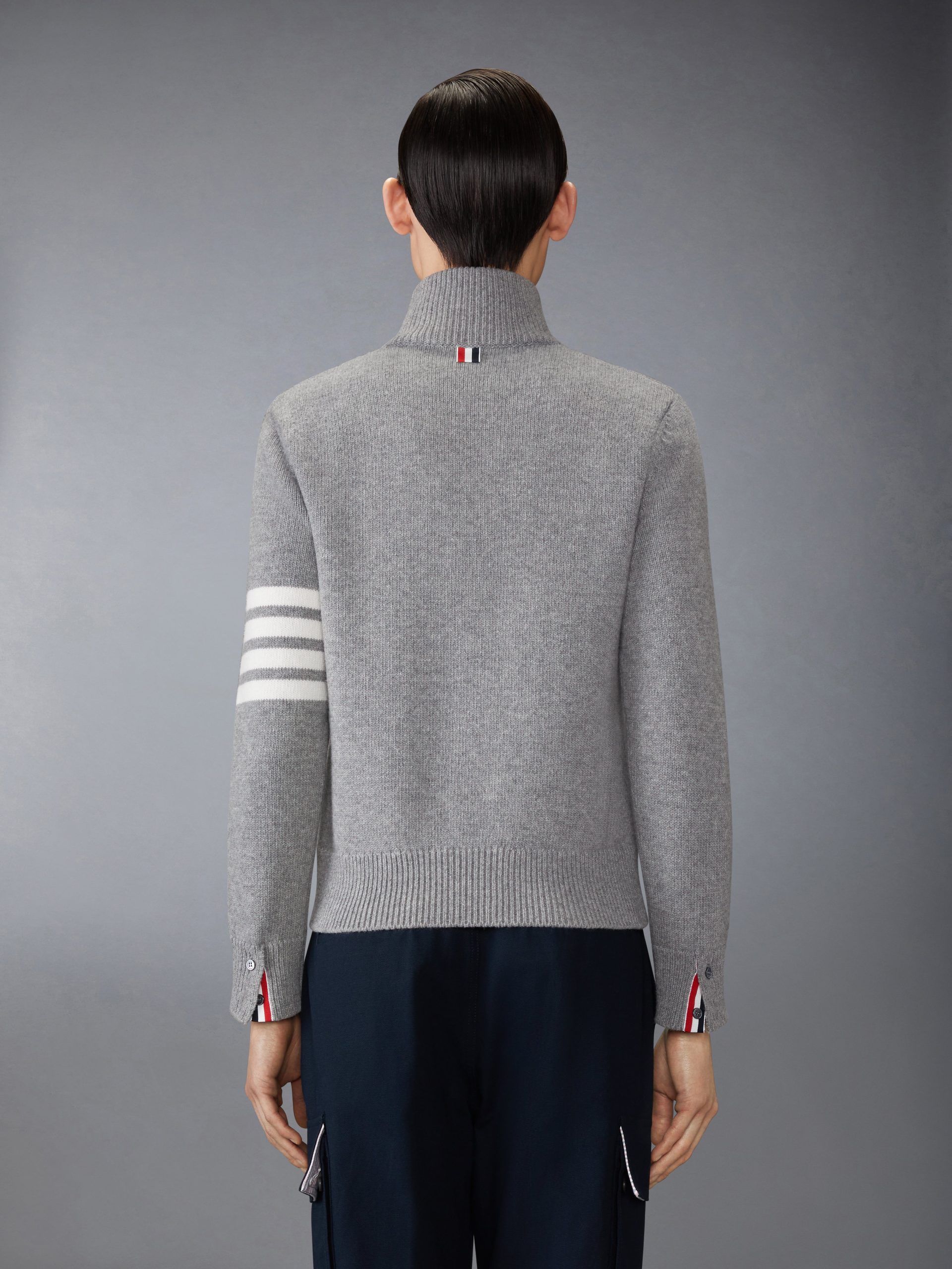 MERINO WOOL 4-BAR FUNNEL NECK PULLOVER - Image 2