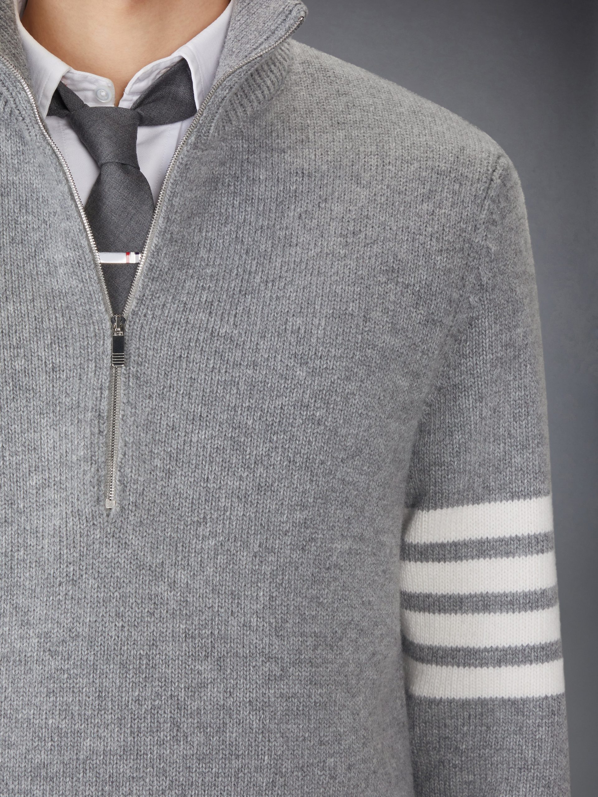 MERINO WOOL 4-BAR FUNNEL NECK PULLOVER - Image 6