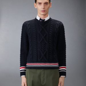 ARAN CABLE STITCH MERINO WOOL PULLOVER