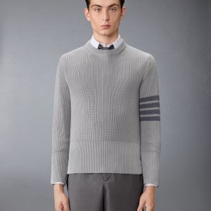 COTTON CARDIGAN STITCH 4-BAR PULLOVER