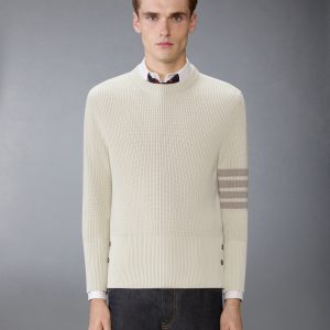 COTTON CARDIGAN STITCH 4-BAR PULLOVER