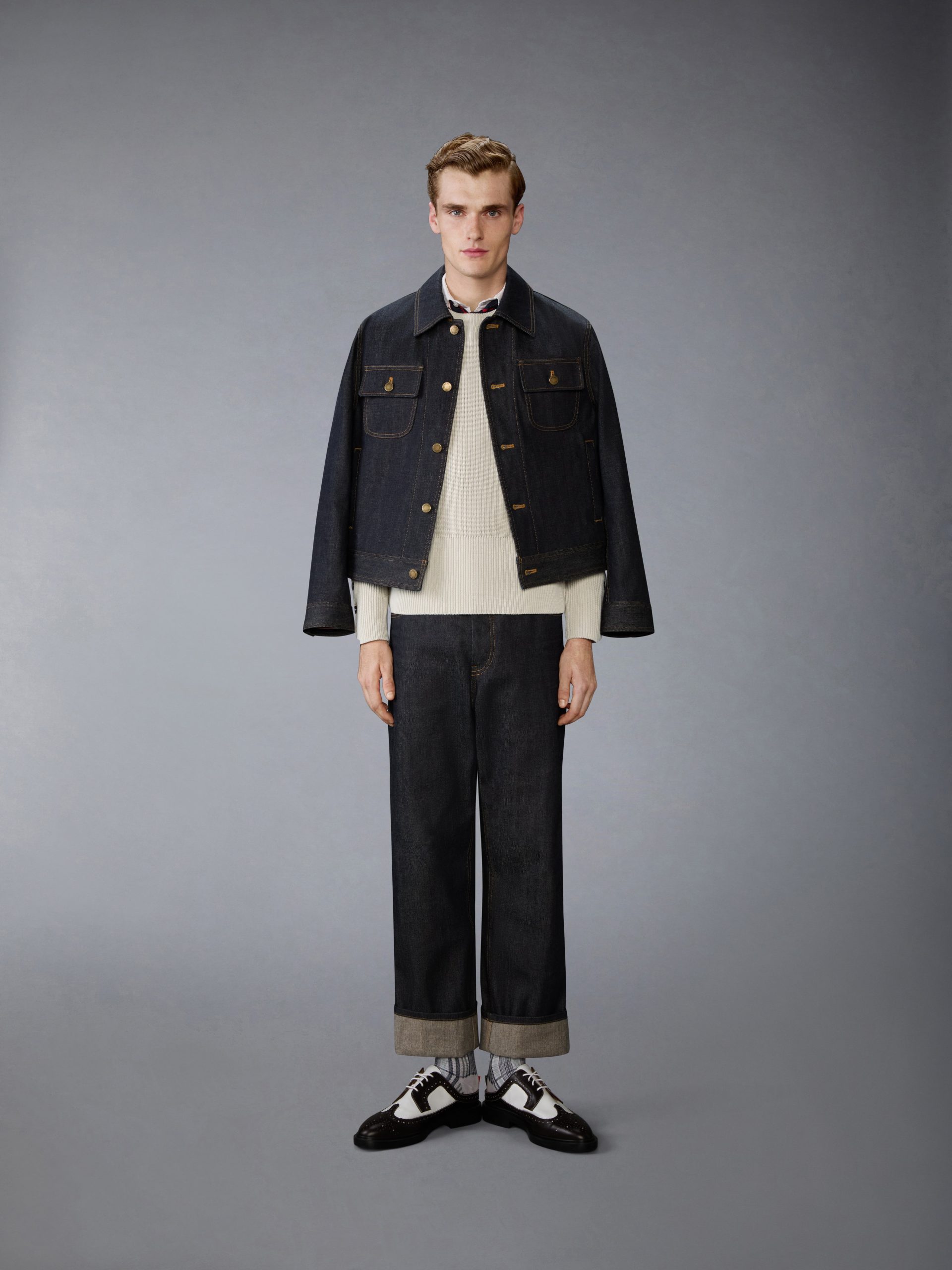 COTTON CARDIGAN STITCH 4-BAR PULLOVER - Image 3