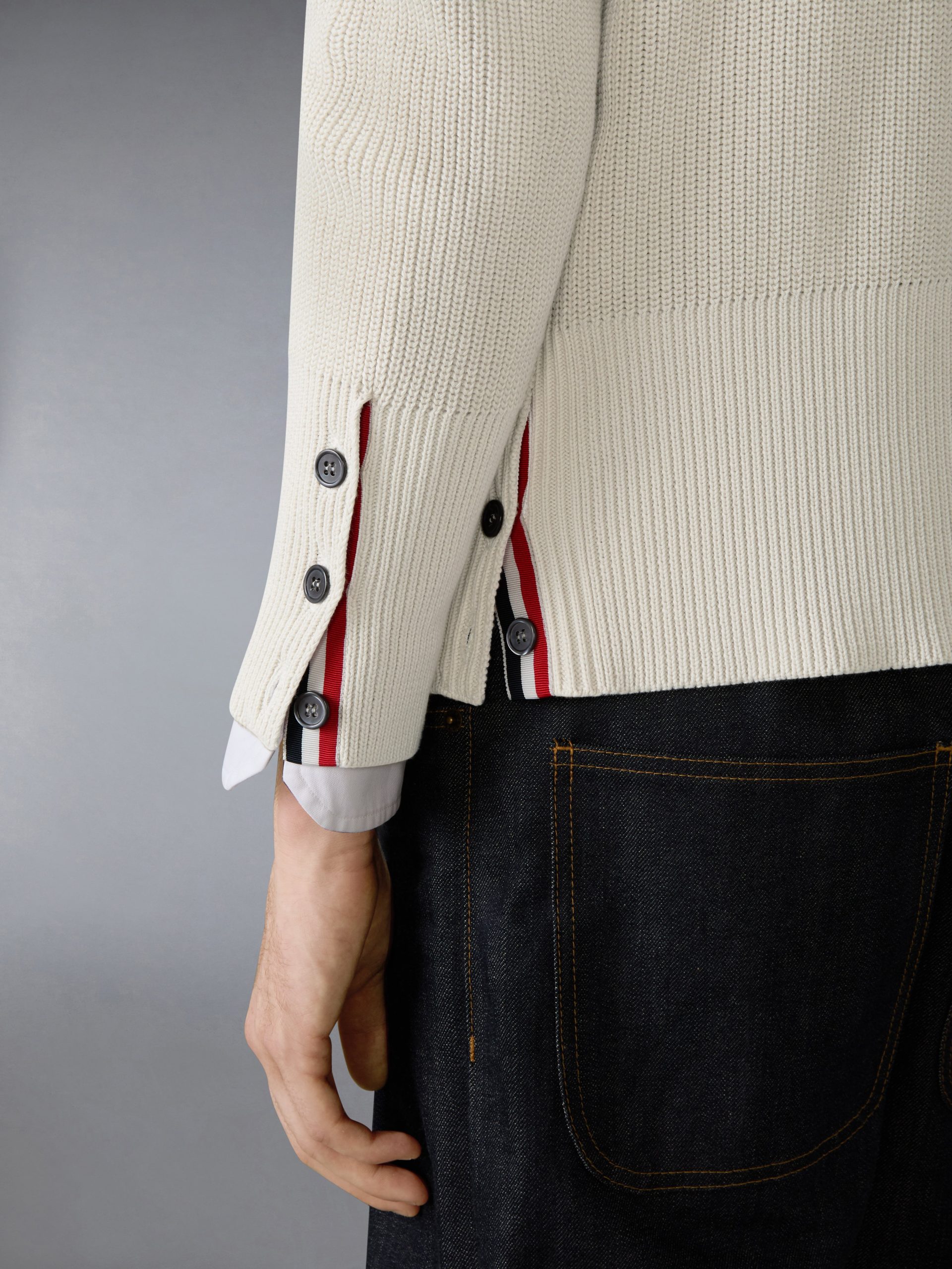 COTTON CARDIGAN STITCH 4-BAR PULLOVER - Image 4