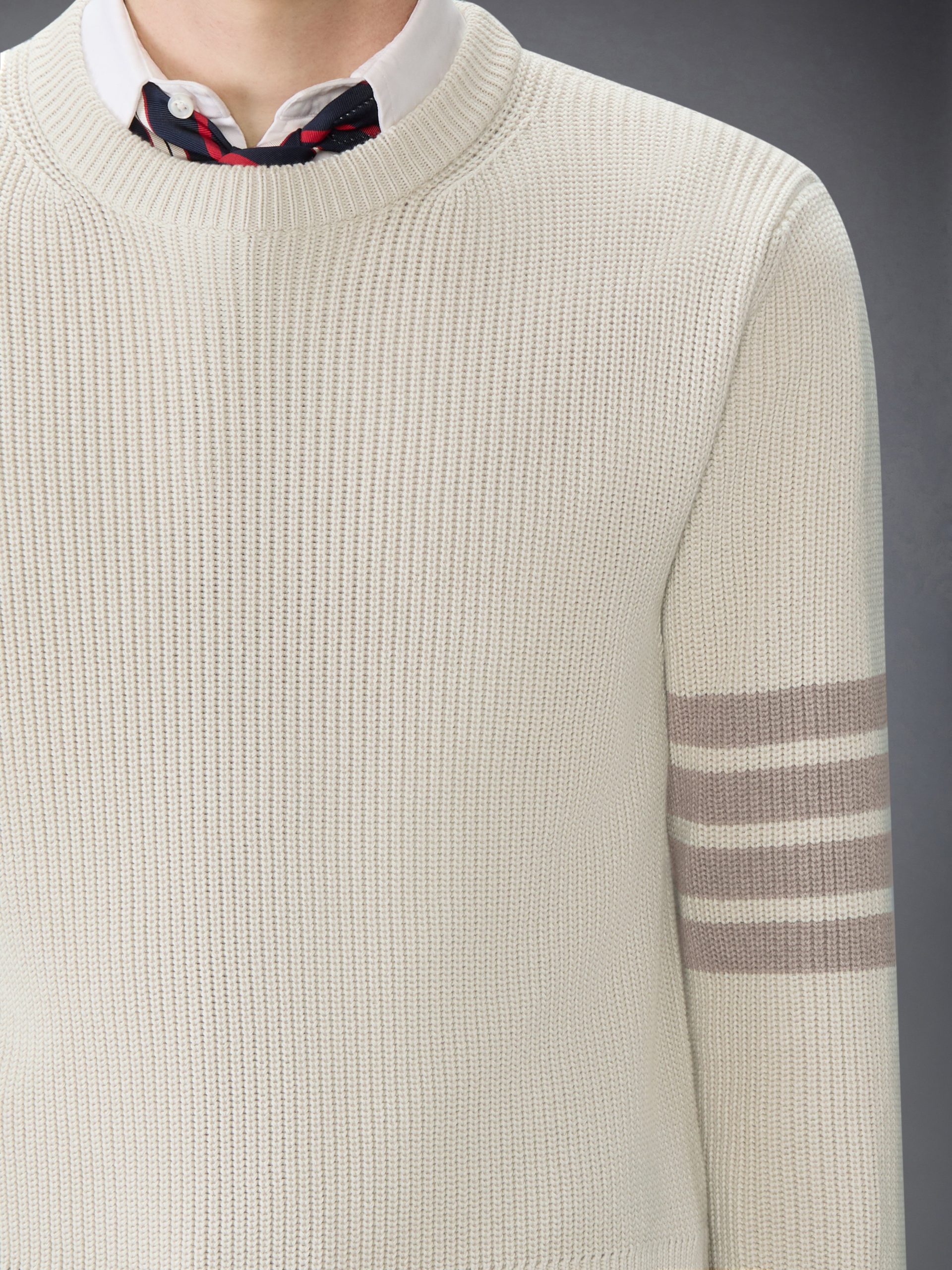 COTTON CARDIGAN STITCH 4-BAR PULLOVER - Image 5