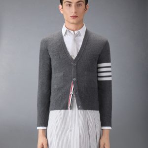 CLASSIC CASHMERE 4-BAR V-NECK CARDIGAN