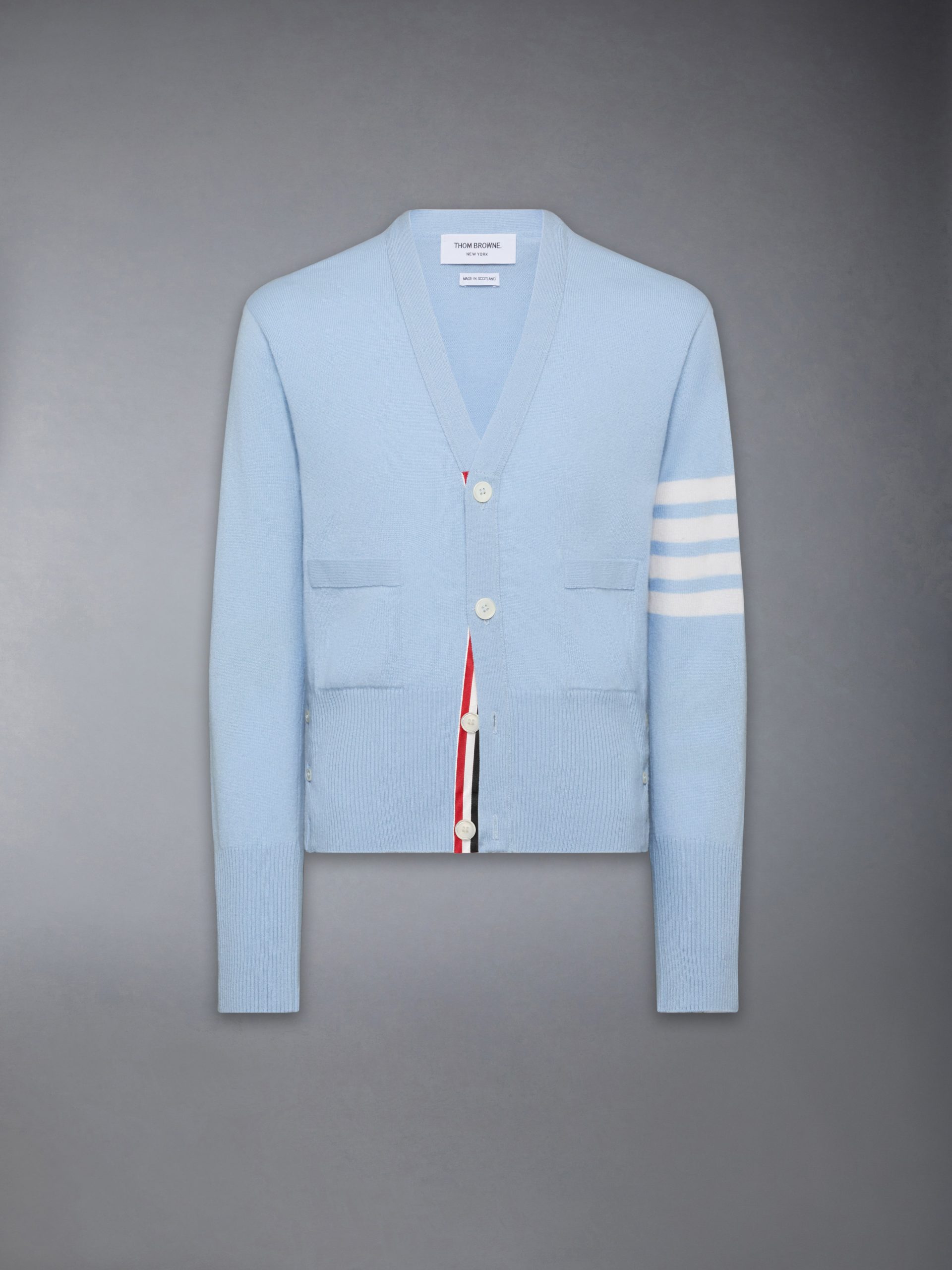 CLASSIC CASHMERE 4-BAR V-NECK CARDIGAN - Image 5