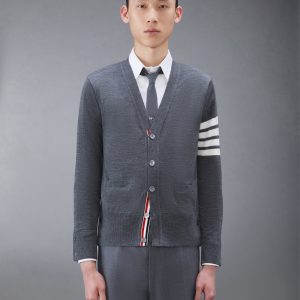 MERINO WOOL 4-BAR CLASSIC V-NECK CARDIGAN