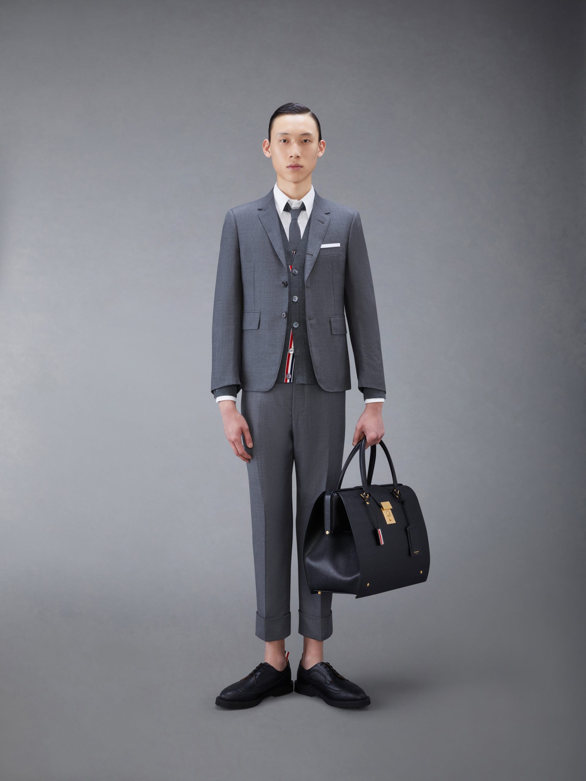 MERINO WOOL 4-BAR CLASSIC V-NECK CARDIGAN - Image 4