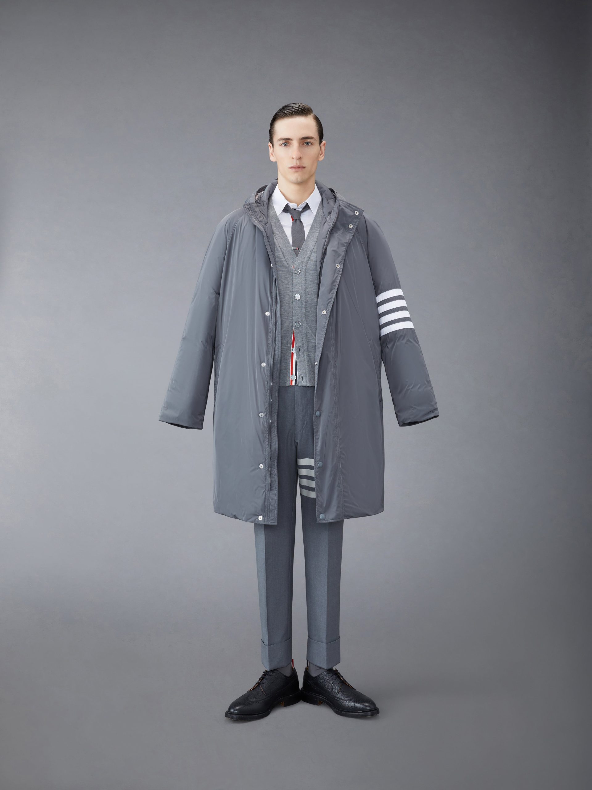 MERINO WOOL 4-BAR CLASSIC V-NECK CARDIGAN - Image 4