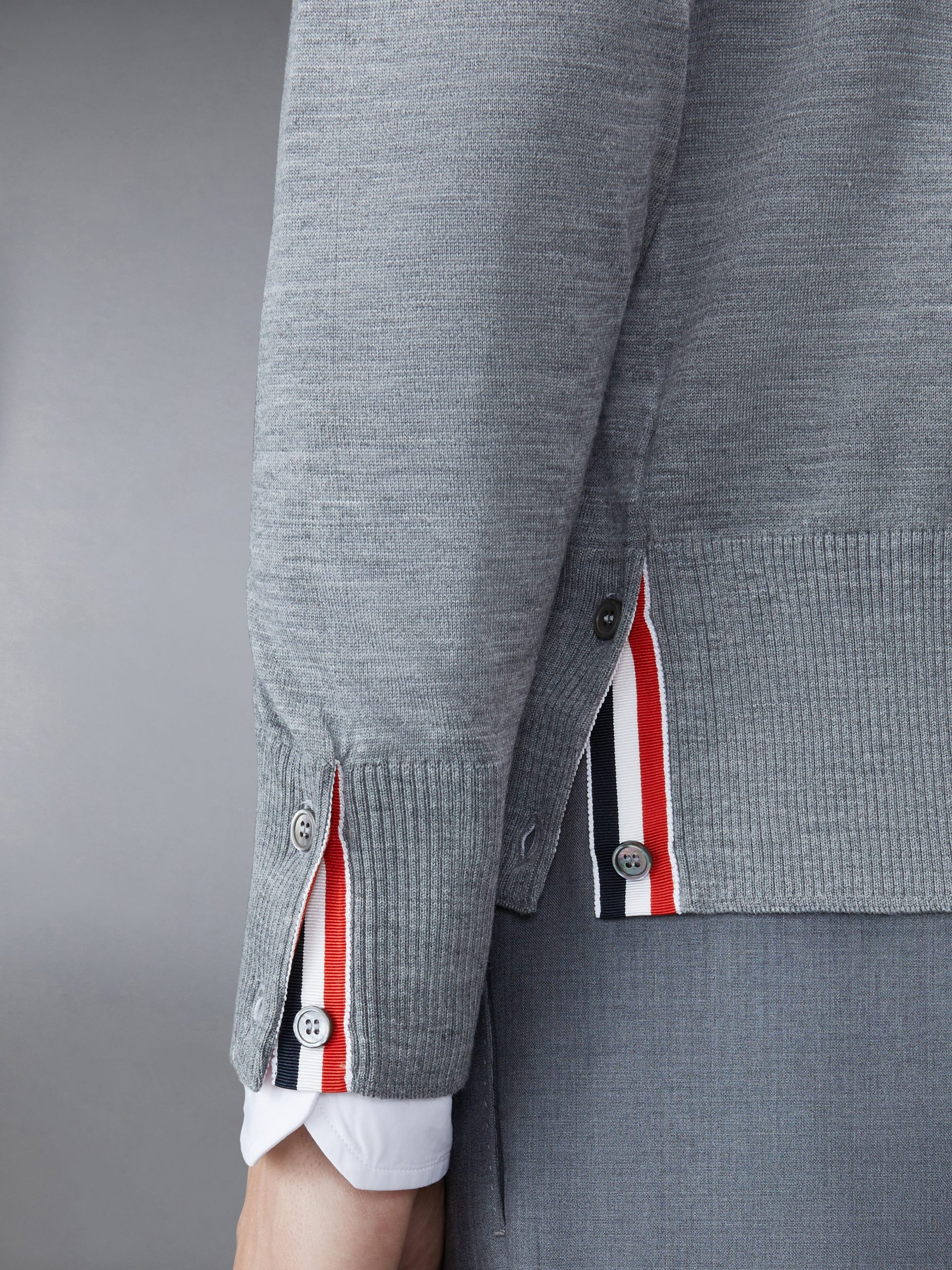 MERINO WOOL 4-BAR CLASSIC V-NECK CARDIGAN - Image 5