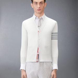 MERINO WOOL 4-BAR CLASSIC V-NECK CARDIGAN