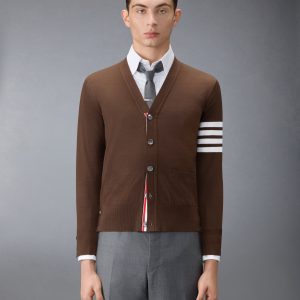 MERINO WOOL 4-BAR CLASSIC V-NECK CARDIGAN