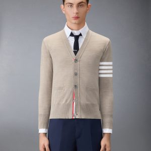 MERINO WOOL 4-BAR CLASSIC V-NECK CARDIGAN