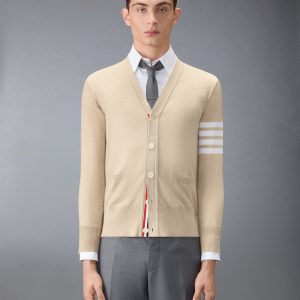 MERINO WOOL 4-BAR CLASSIC V-NECK CARDIGAN