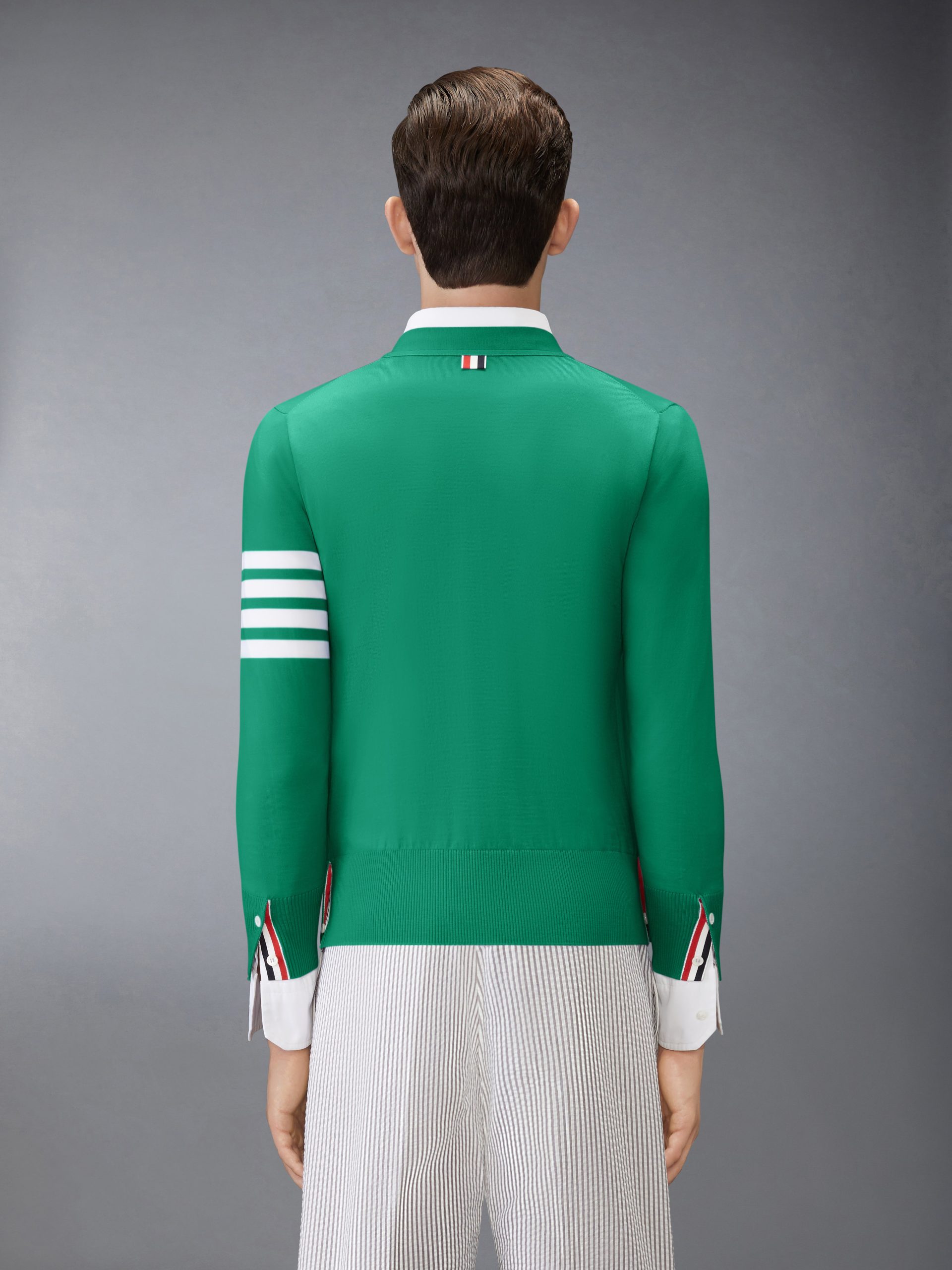 MERINO WOOL 4-BAR CLASSIC V-NECK CARDIGAN - Image 2