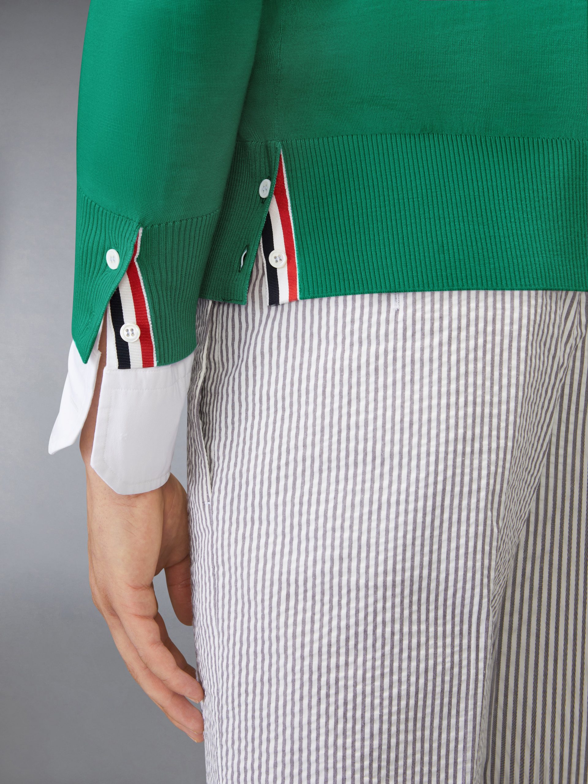 MERINO WOOL 4-BAR CLASSIC V-NECK CARDIGAN - Image 4