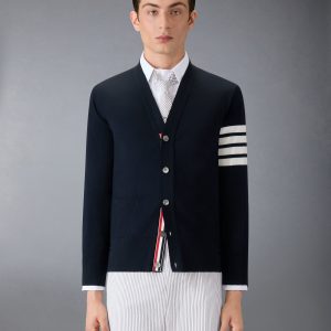 MERINO WOOL 4-BAR CLASSIC V-NECK CARDIGAN