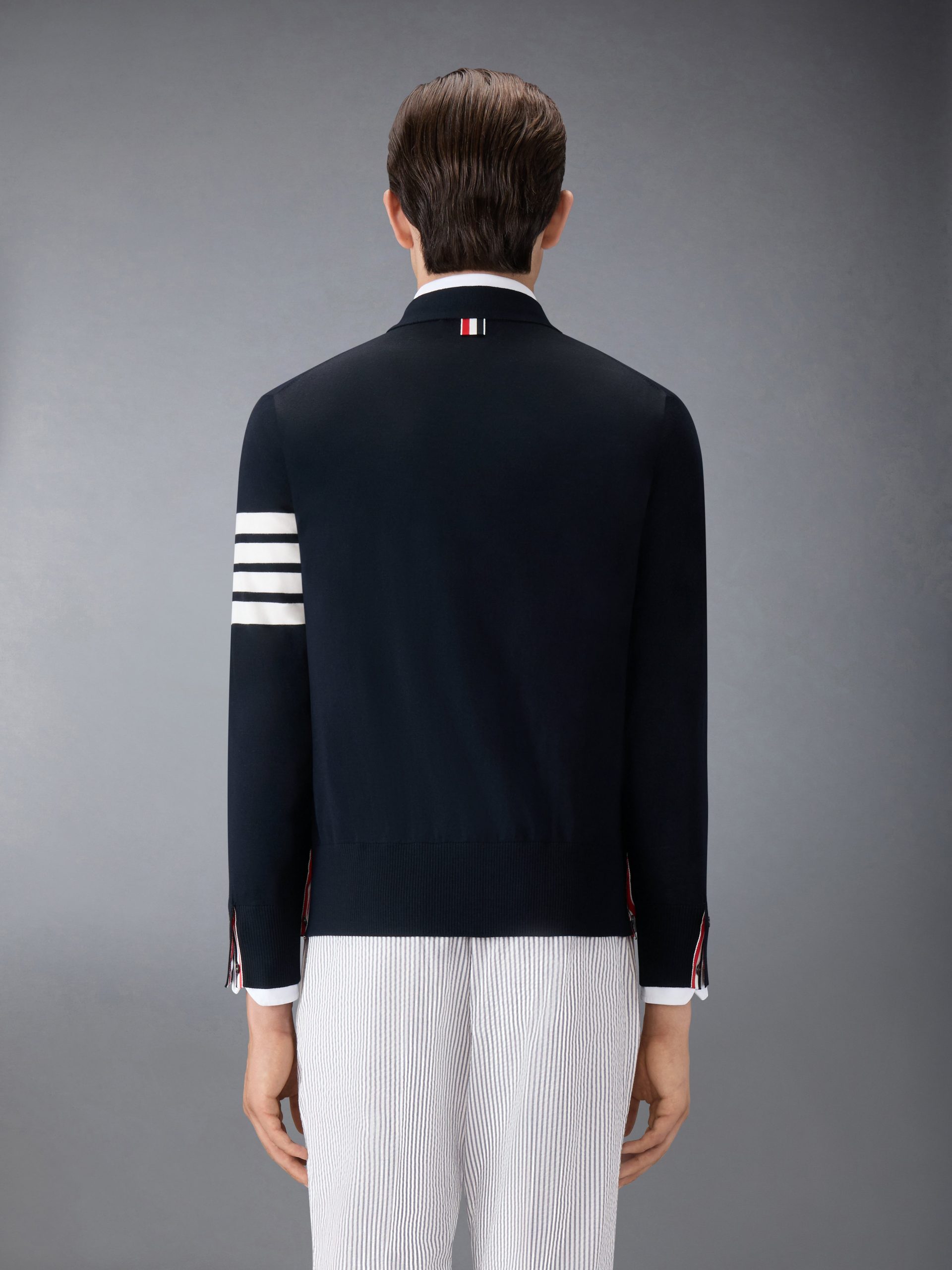 MERINO WOOL 4-BAR CLASSIC V-NECK CARDIGAN - Image 2