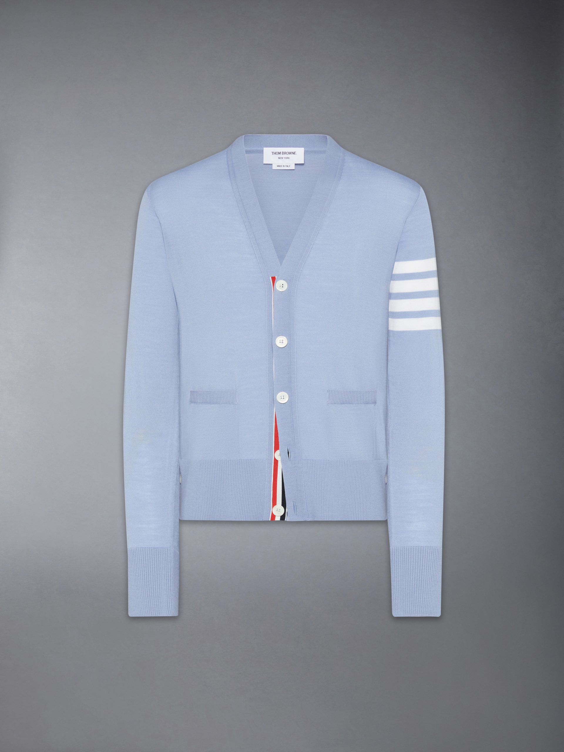 MERINO WOOL 4-BAR CLASSIC V-NECK CARDIGAN - Image 6