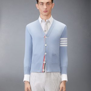 MERINO WOOL 4-BAR CLASSIC V-NECK CARDIGAN