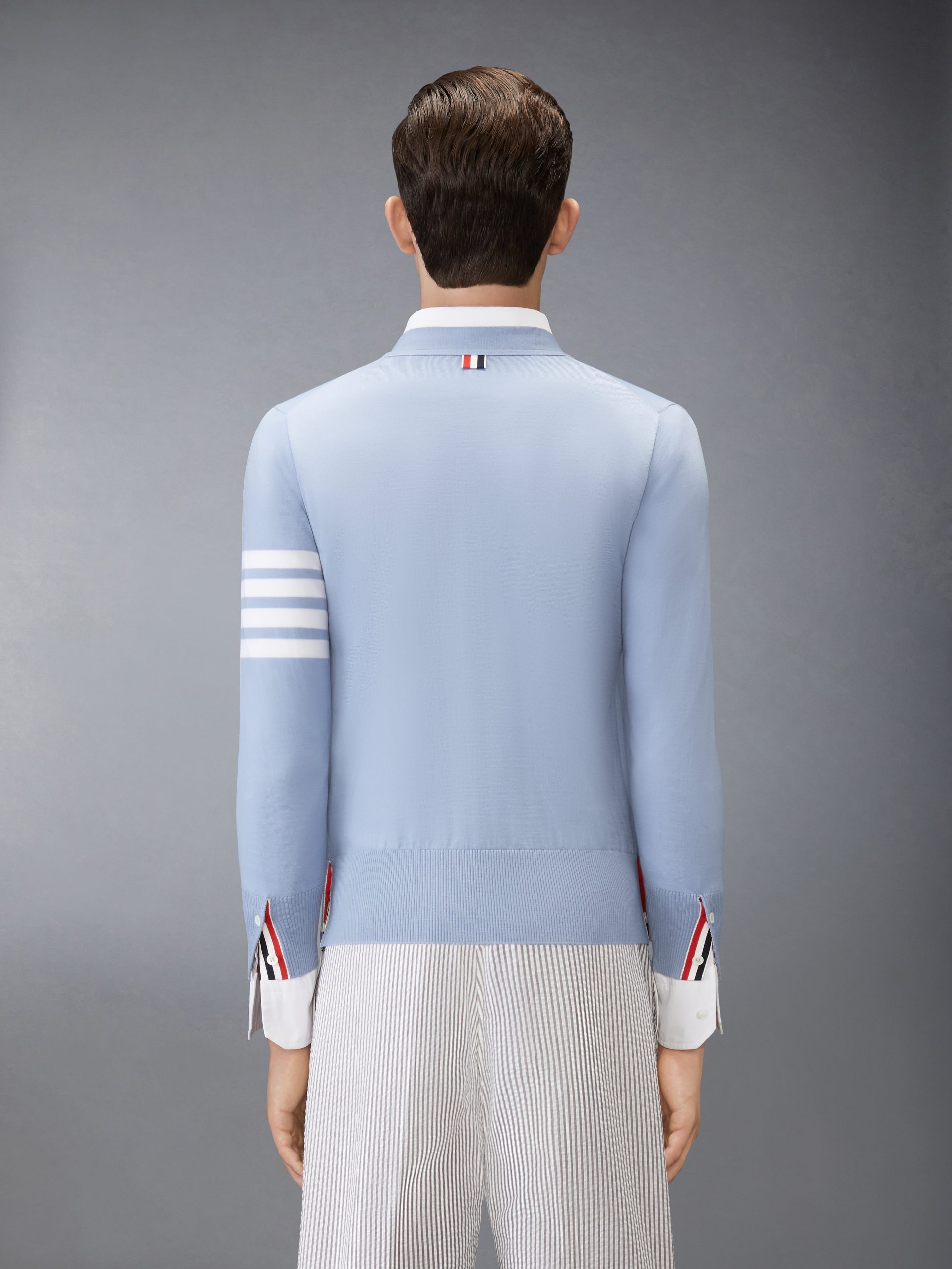 MERINO WOOL 4-BAR CLASSIC V-NECK CARDIGAN - Image 2