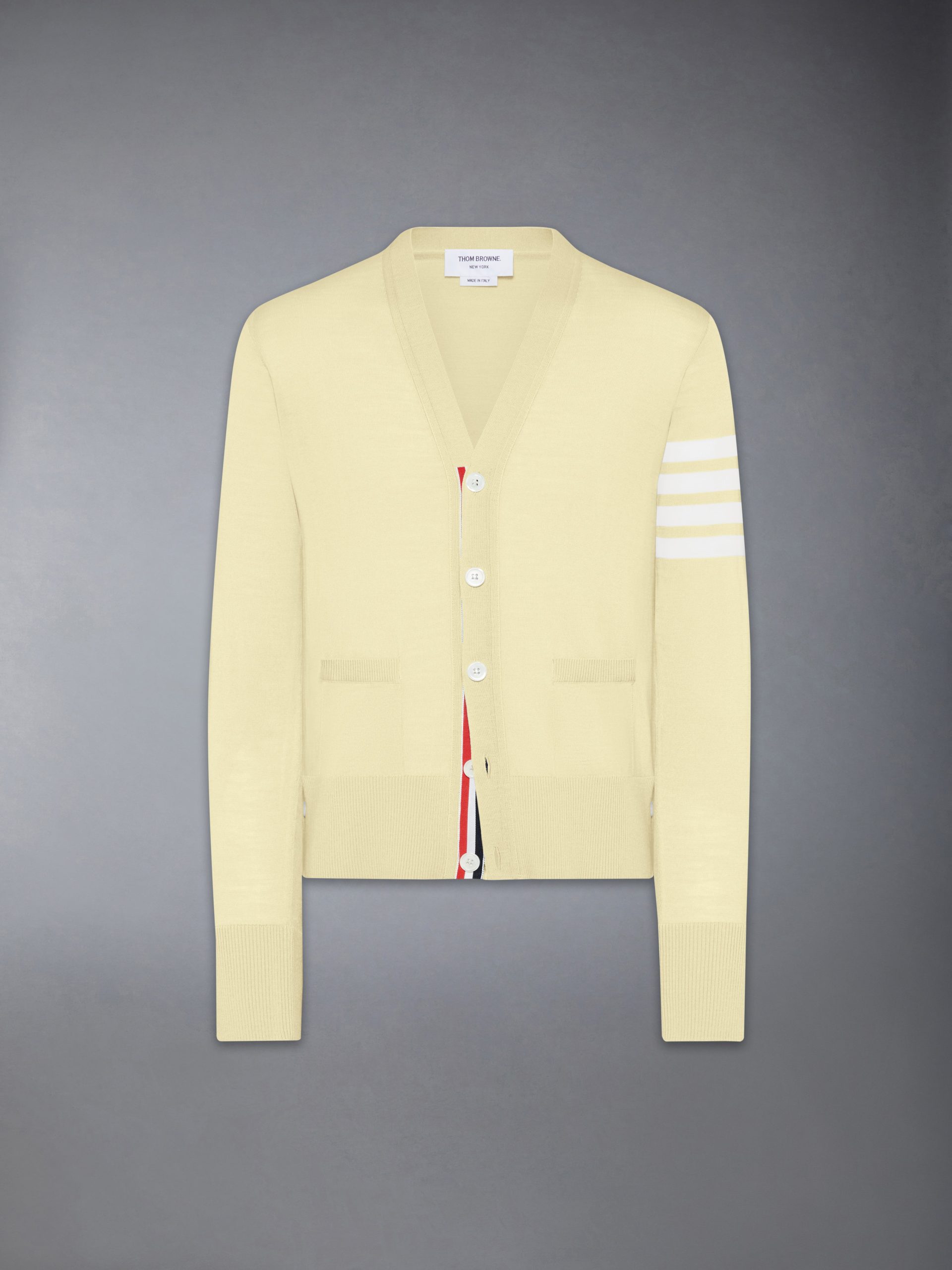 MERINO WOOL 4-BAR CLASSIC V-NECK CARDIGAN - Image 6