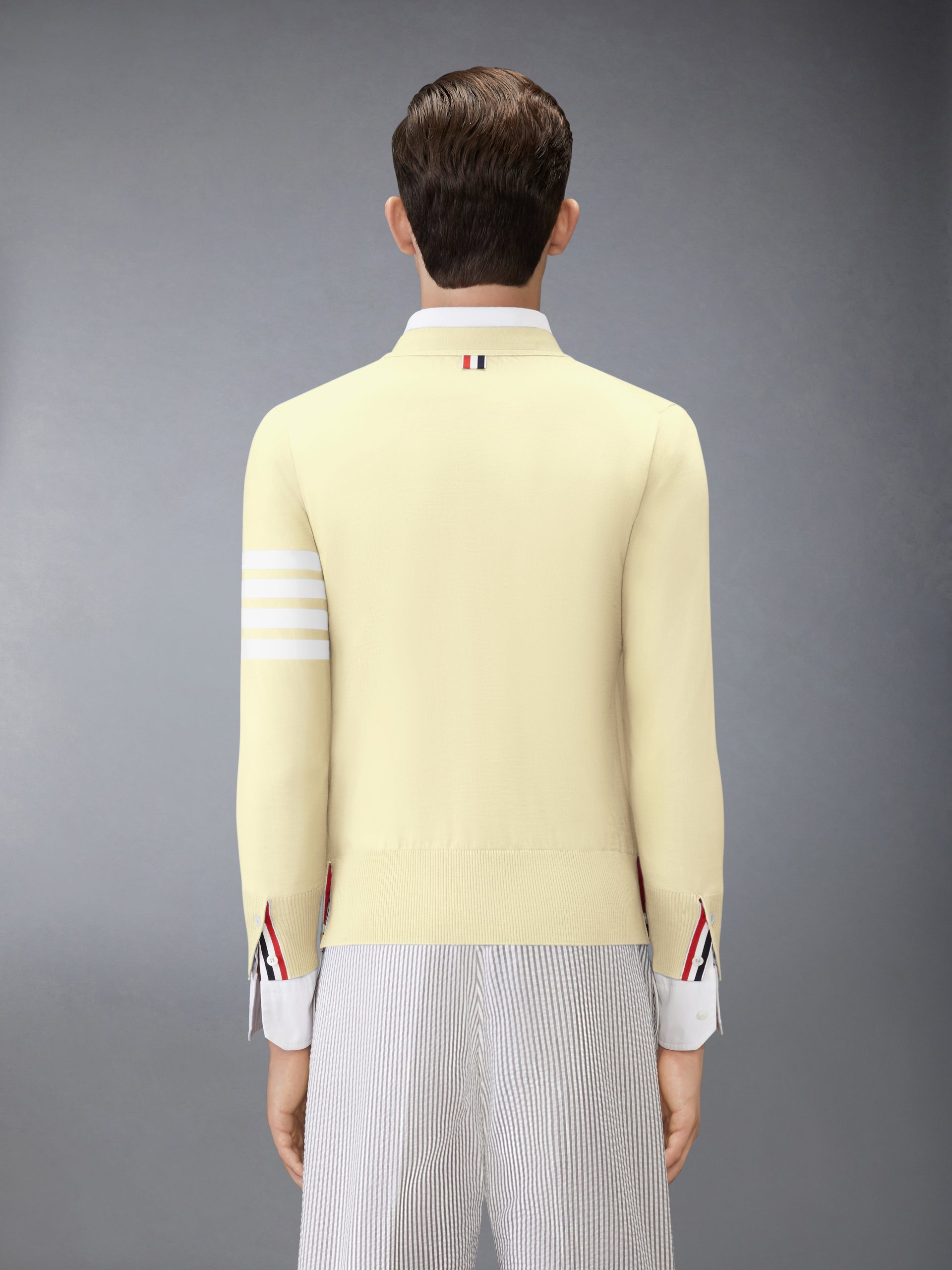 MERINO WOOL 4-BAR CLASSIC V-NECK CARDIGAN - Image 2