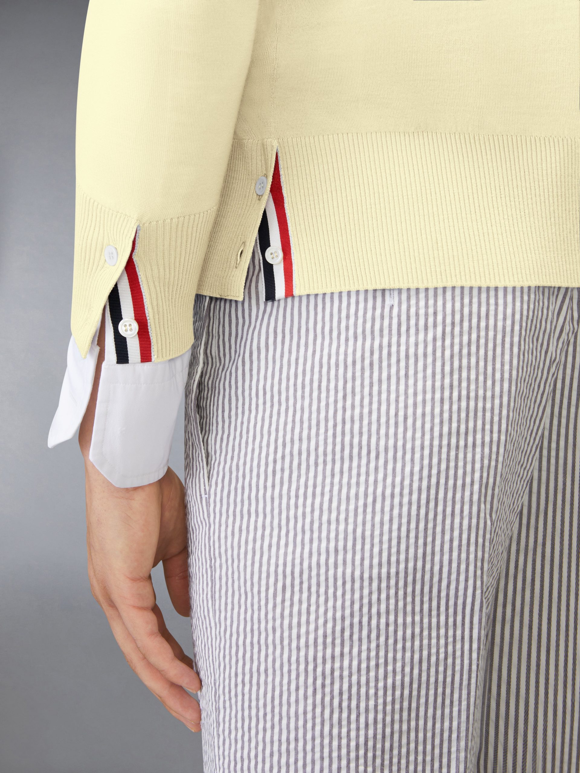 MERINO WOOL 4-BAR CLASSIC V-NECK CARDIGAN - Image 4