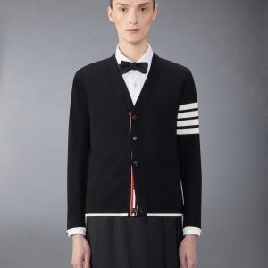 FINE MERINO WOOL 4-BAR RELAXED FIT CARDIGAN