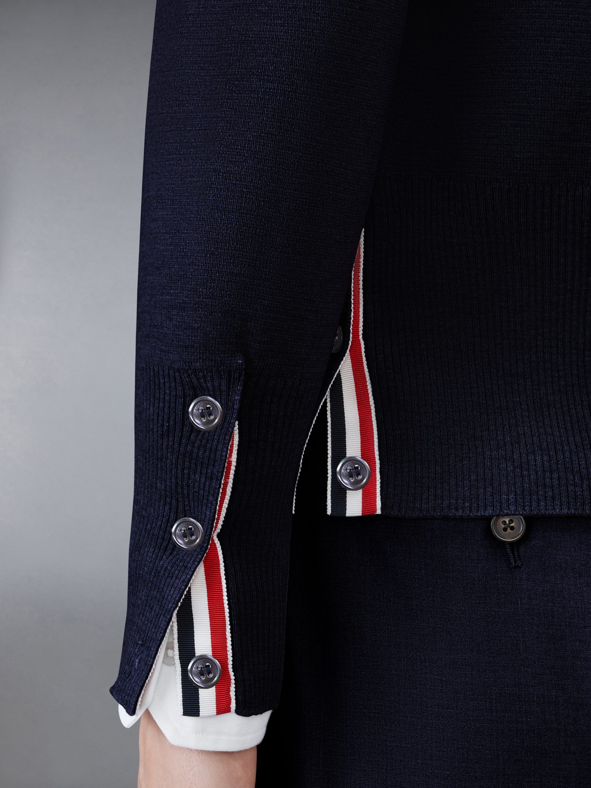 WOOL 4-BAR V-NECK CARDIGAN - Image 4