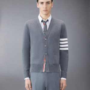 COTTON CREPE 4-BAR MILANO STITCH CARDIGAN